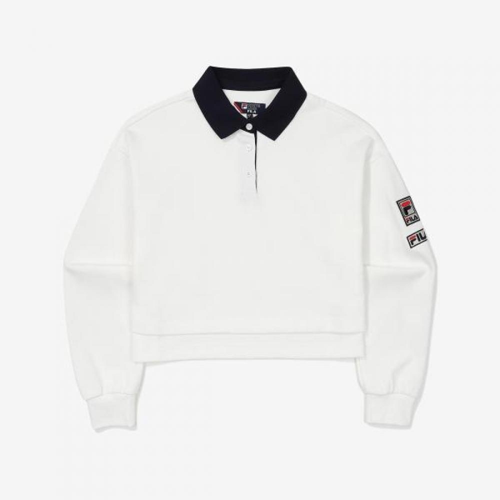 Fila Tennis HeriTage Collar Long Sleeve T shirT white/100