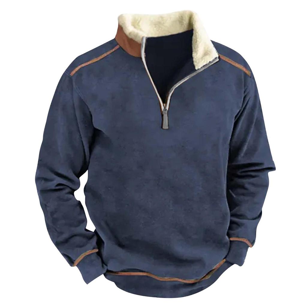 Våren och mäns stående krage sweatshirt är utomhus casual tröjor Toppar