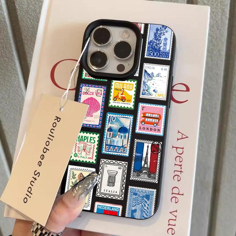 Vibrant Retro Stamp Lichee Design Phone Case For iPhone 17 Air 16 e 15 14 13 12 11 Pro Max Plus SE Soft Shockproof Cover