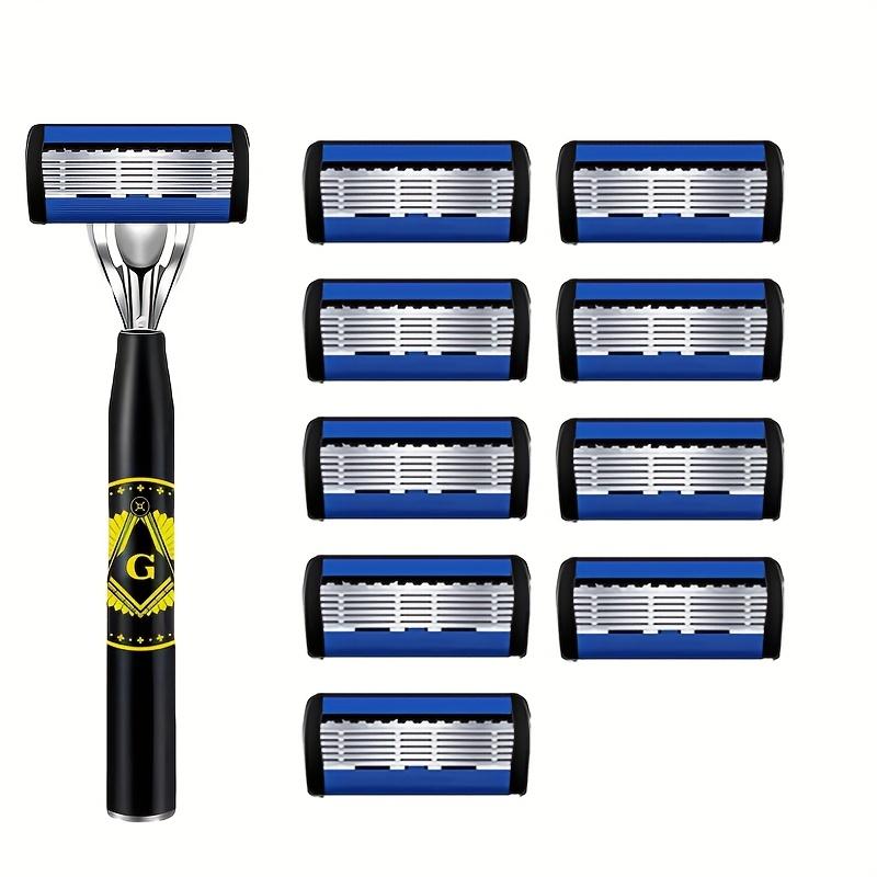 Six-layer Blades Minimize Irritation, Reusable Frame, Imported Blades, and Simple Head Interchange Options.