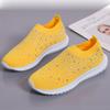 Lucyever Shiny Crystal Knitted Sneakers Women 2024 Spring Breathable Mesh Flats Woman Plus Size Slip on Running Casual Shoes 43
