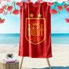 Spanje Voetbal Embleem Rood Ontwerp Strandlaken Sneldrogend voor Reizen Buitensporten Joggen Strand en Zwemmen