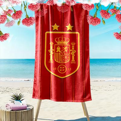 Spain Football Emblem Red Design Beach Towel Quick-drying for Travel Outdoor Sports Jogging Beach and Swimming