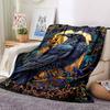 1pc Raven Ornament Blanket Lightweight Blanket Throw Blanket For Sofa, Bed, Travel, Camping, Livingroom, Office, Couch, Chair Yy251010057