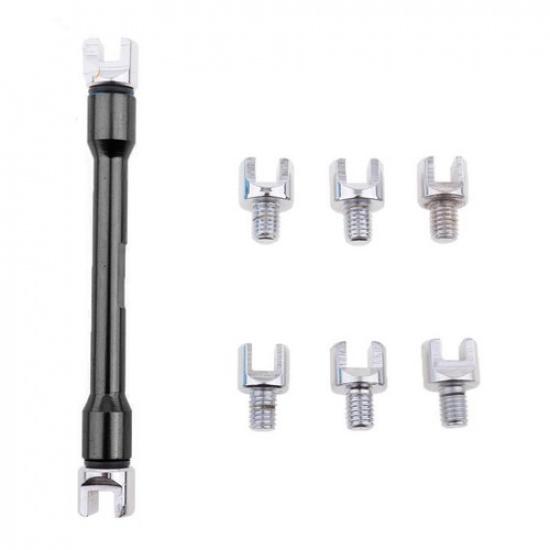 9x Motorcycle Spoke Wrench Kit 5.4-6.8mm Socket Tool Adjusting Wheel Spoke Black