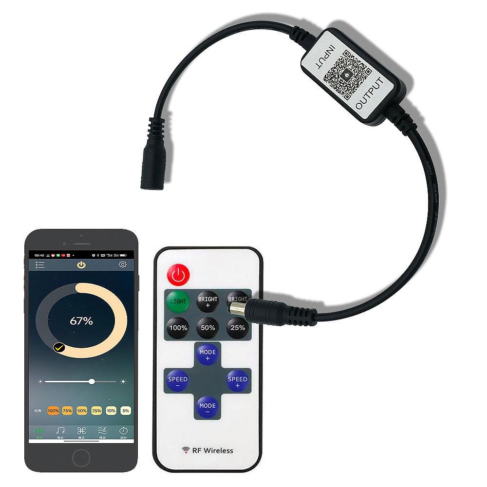 11-Key Mini Bluetooth LED Strip Controller: Monochromatic Dimming & Color Adjustment