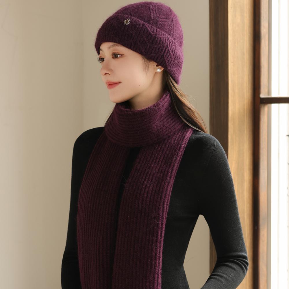 

Новый женский зимний теплый костюм, женские шапки-бини для женщин, простой дизайн, украшение, повседневная вязаная шапка из кроличьего меха, зимняя теплая шапка 56cm-60cm