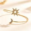 European Sun Moon Rhinestone Adjustable Bracelet for Women, Simple Elegant Jewelry