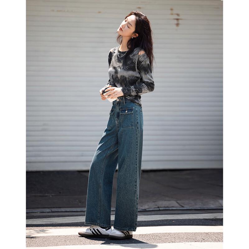 Demana Women s Irregular Off-Shoulder Black-Grey Top L