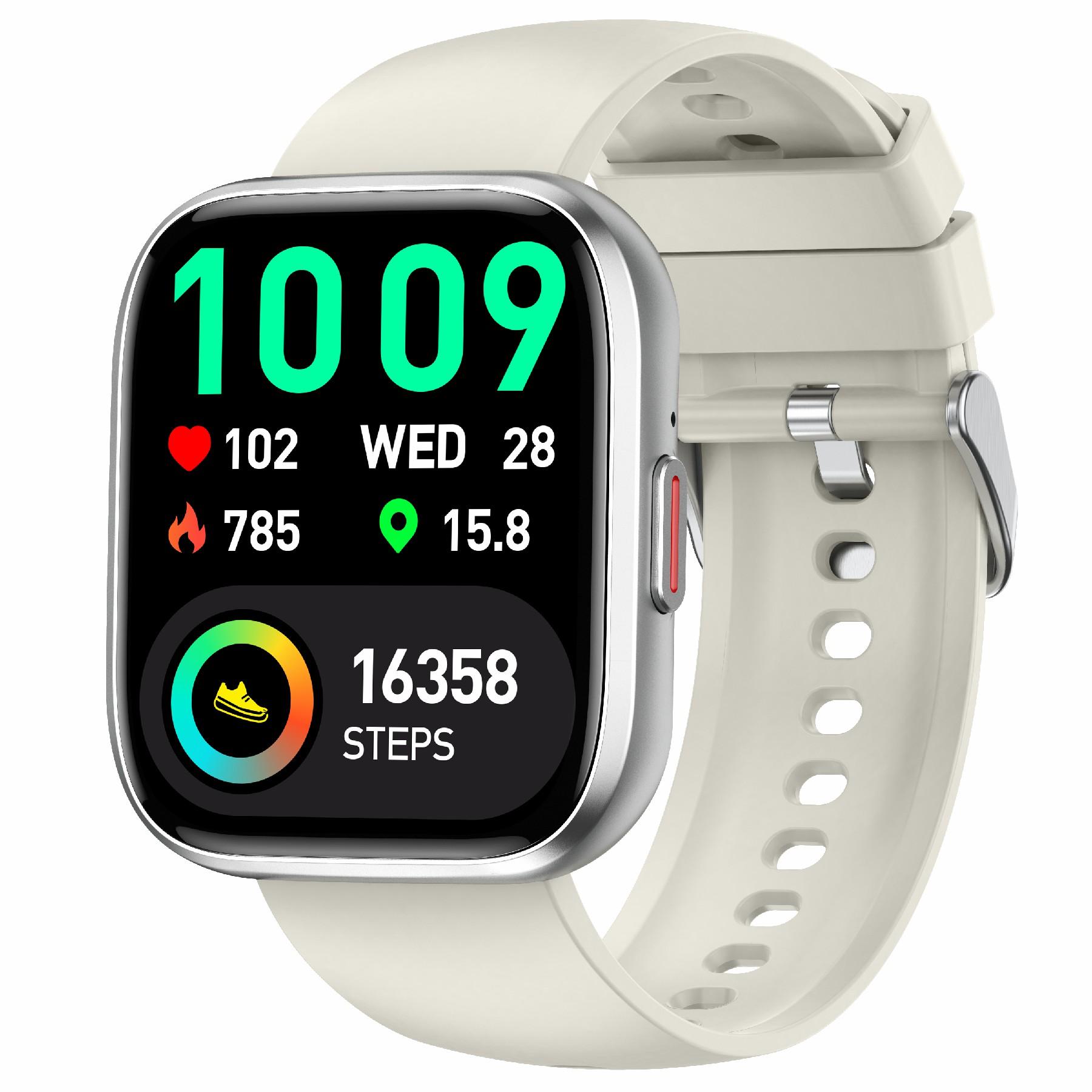 

P114 1.85-inch Screen Bluetooth-compatible Call Smart Watch Heart Rate Health Monitoring Stylish Sports Watch Silver