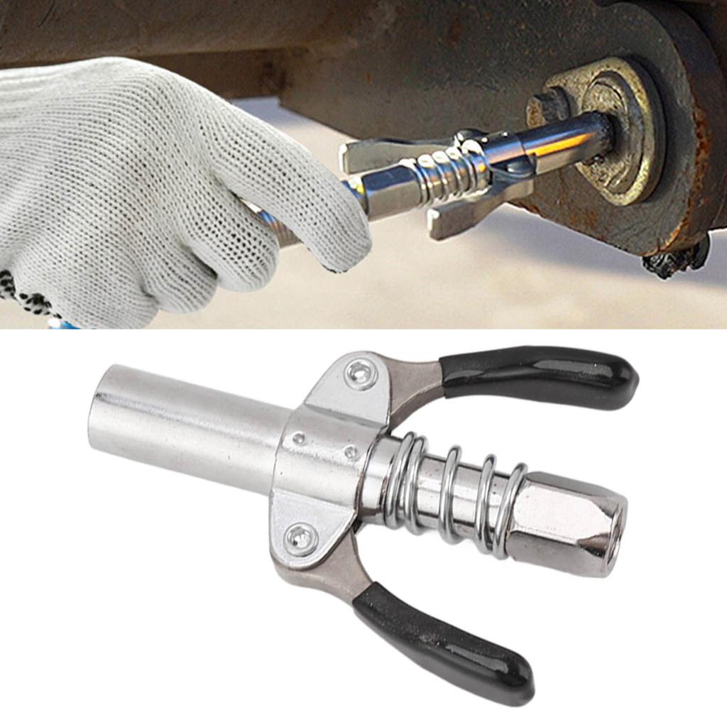 Quick Release Grease Coupler, Double Handle Heavy Duty 10000 PSI   Proof Grease Tips Couplers with Internal Thread G1Celsius8 for Automotive and I