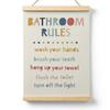 Ryeolo Kids Bathroom Wooden Poster Hanger Frame 12.5x17 Inch, Rules Wall Art Decor for Toddler Boy Girl, Colorful Decor