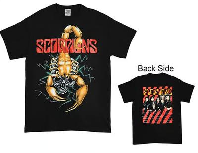 Ρετρό 1988 Scorpions US Tour T-Shirt | Διπλής Όψης Μαύρο Vintage Μπλουζάκι Συναυλίας