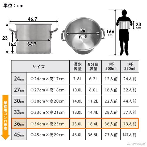 KIPROSTAR Premium Aluminum Half-Cylinder Pot with Lid, 23L Capacity, 36cm, Deep, Handled, for Gas Stoves Only
