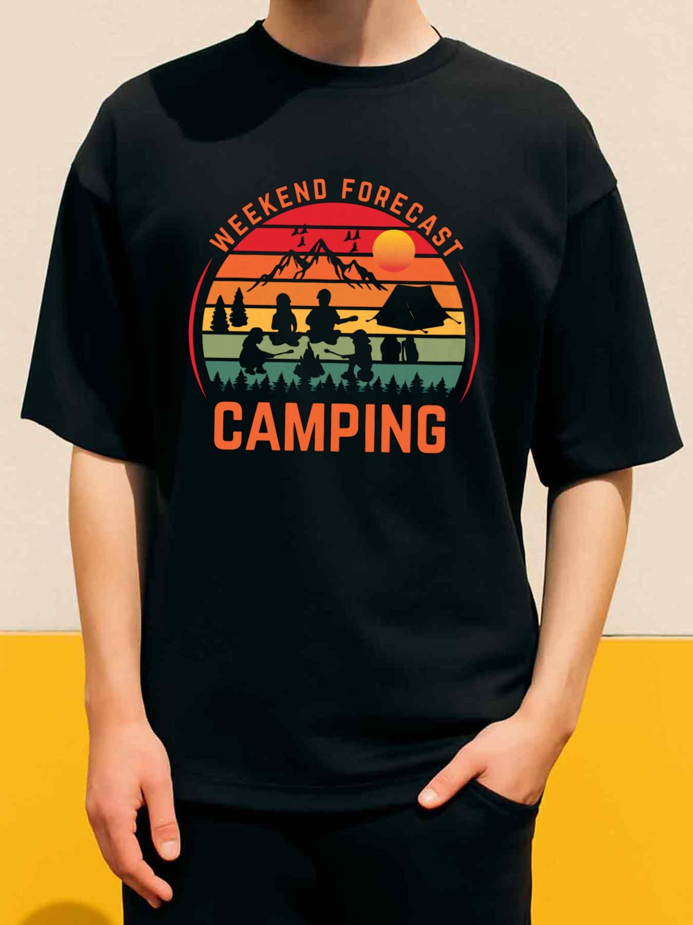 Men s T-Shirt Y2K Pack Camping T-Shirts Heavyweight Black S
