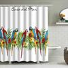 Colorful Parrots Shower Curtain Casa Del Mar Tropical Floral Design Bathroom Decor Polyester Fabric Waterproof Home Decoration I