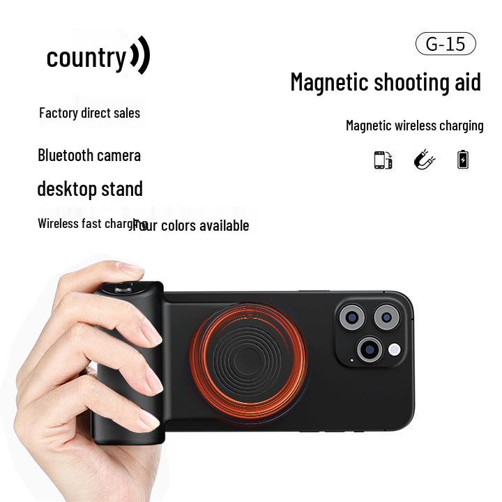 Magnetic Bluetooth Selfie Stick & Wireless Charger: 3-in-1 Multifunctional Desktop Stand