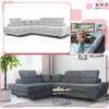 Corner Sofa, Foldable, F, Sleeping, Savio, Left, Family Furniture, Gray Corduroy