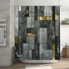 Modern Marble Pattern Shower Curtain with Brass Accents Perfect for Bathroom Decor