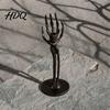Tabletop Halloween Decoration Skeleton Candle Holder Gothic Resin Hand Holder And Standing