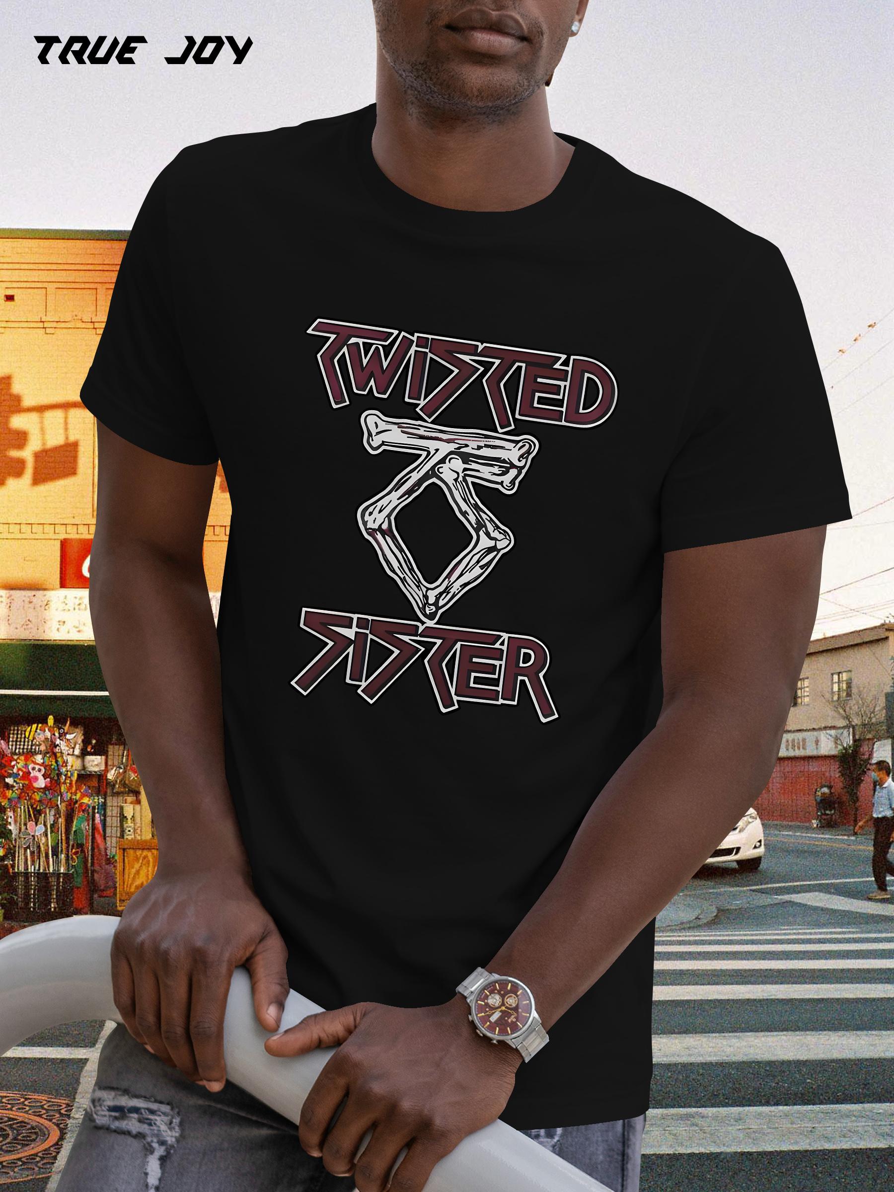 Twisted Sister Graphic T-shirt - Black Casual Summer Tee with Red & White Print XXL