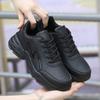 Fashion Black Running Shoes Leather Waterproof Athletic Sneakers Wear Resistant Women Walking Sport Shoes Comfortable Shoes