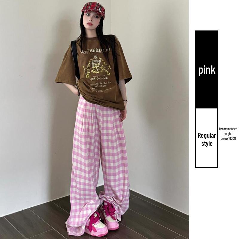 

Женские синие клетчатые брюки с высокой посадкой свободного кроя Yamamoto - Маленький размер, Повседневные широкие брюки, Коллекция Весна/Осень 2025. M