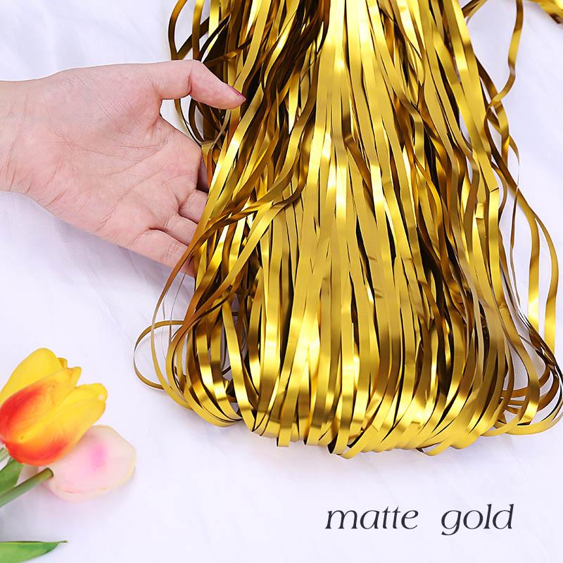 2M-3M Champagne Gold Matte Party Backdrop Fringe Tinsel Foil Curtains Adult Happy Birthday Wedding Decoration Photo Booth Drape