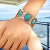 Boho Chic Alloy Geometric Hand Bracelet With Turquoise For Womens Fashion Scene