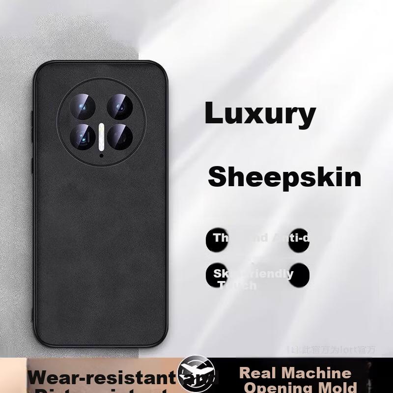 POZZO Phone Case for Huawei Mate 70, HUAWEI Mate 70 Protective Cover, Shockproof, Full Lens Protection, Soft, Simple Outer Case, Leather Cover, Black