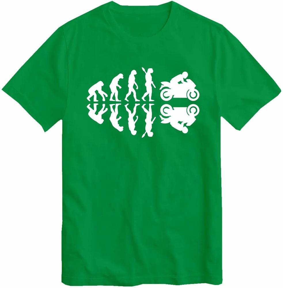 Evolution Of Motorbike Tshirt Biker Bike Rider Racer F1 Racing Reflection Top S