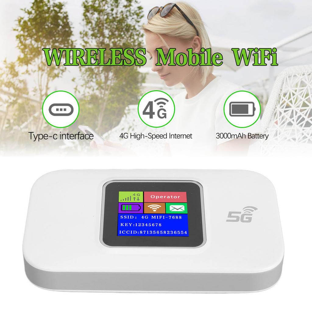 4G LTE Portable WiFi Wireless Router USB LCD Display 300Mbps High Speed Sharing Up to 10 WiFi Devices 4G Mobile WiFi for Europe