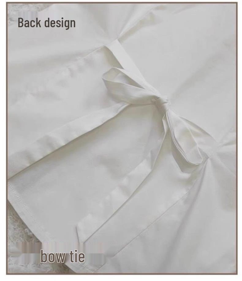 Set cămașă cu mânecă lungă albă pentru femei, croială slim-fit, stil academic și fustă plisată