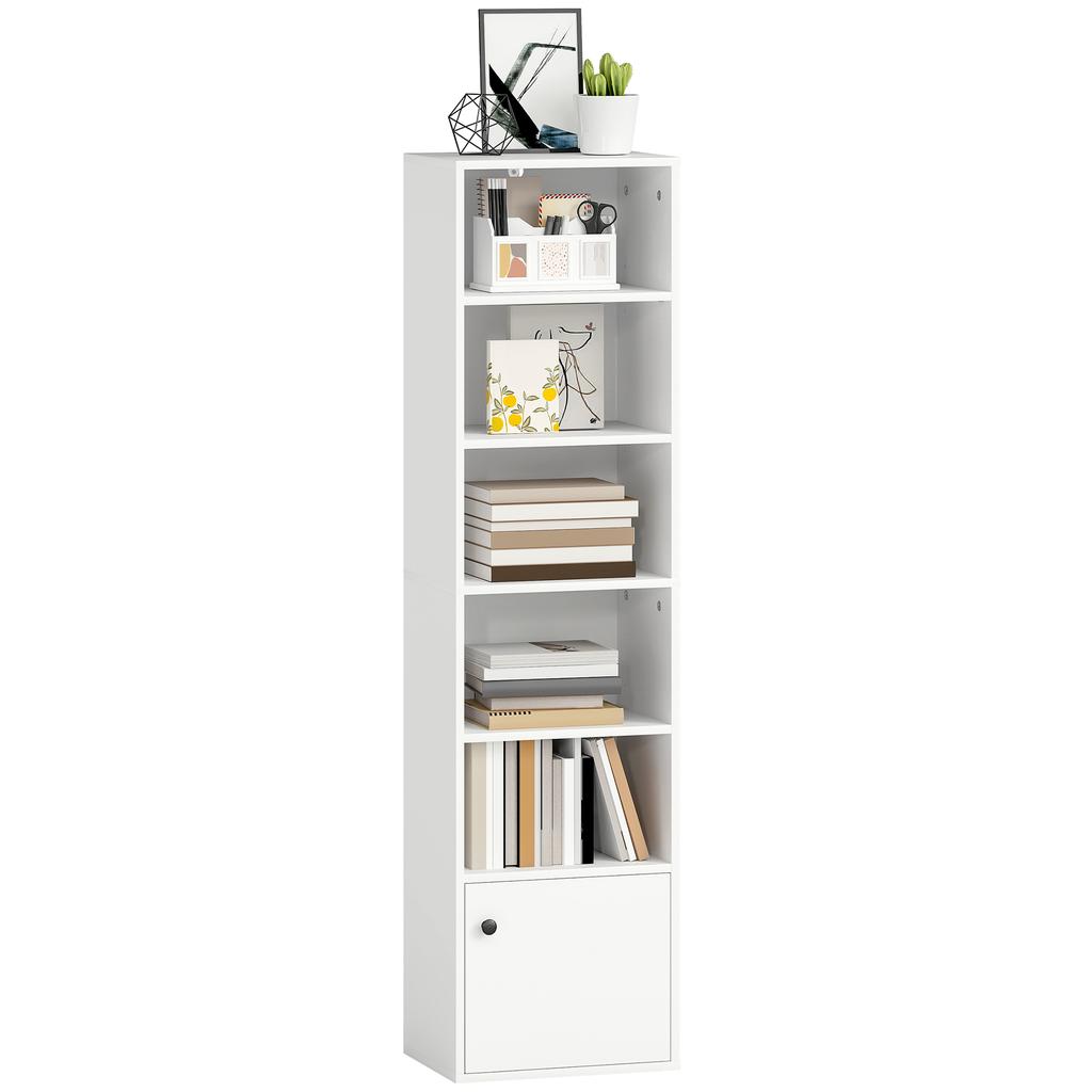 6-Tier 156 cm Tall Bookcase - White