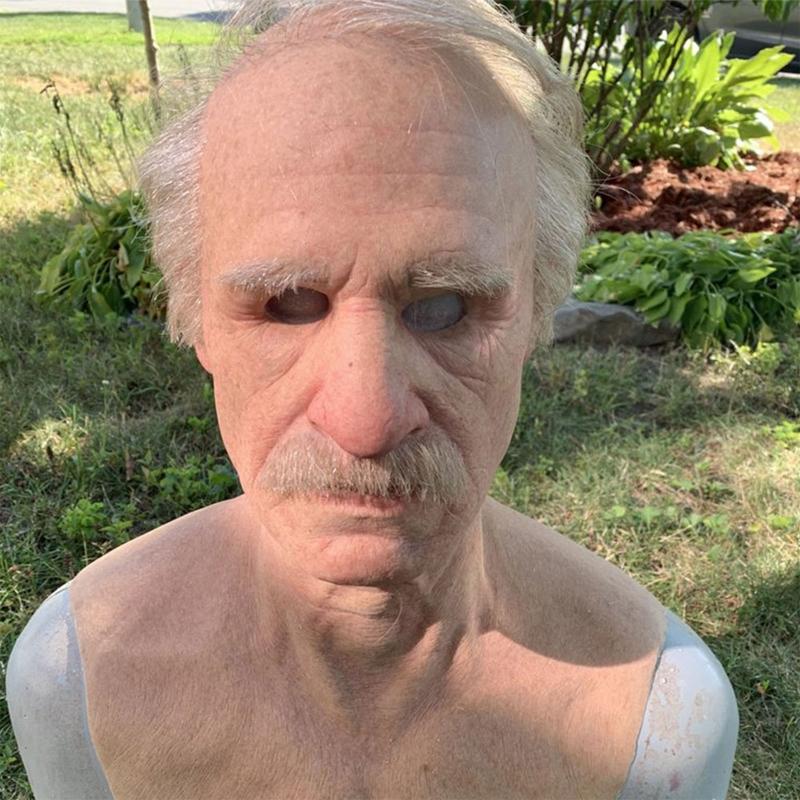 Halloween Old Man Latex Mask Scary Photography Bar Haunted House Decor