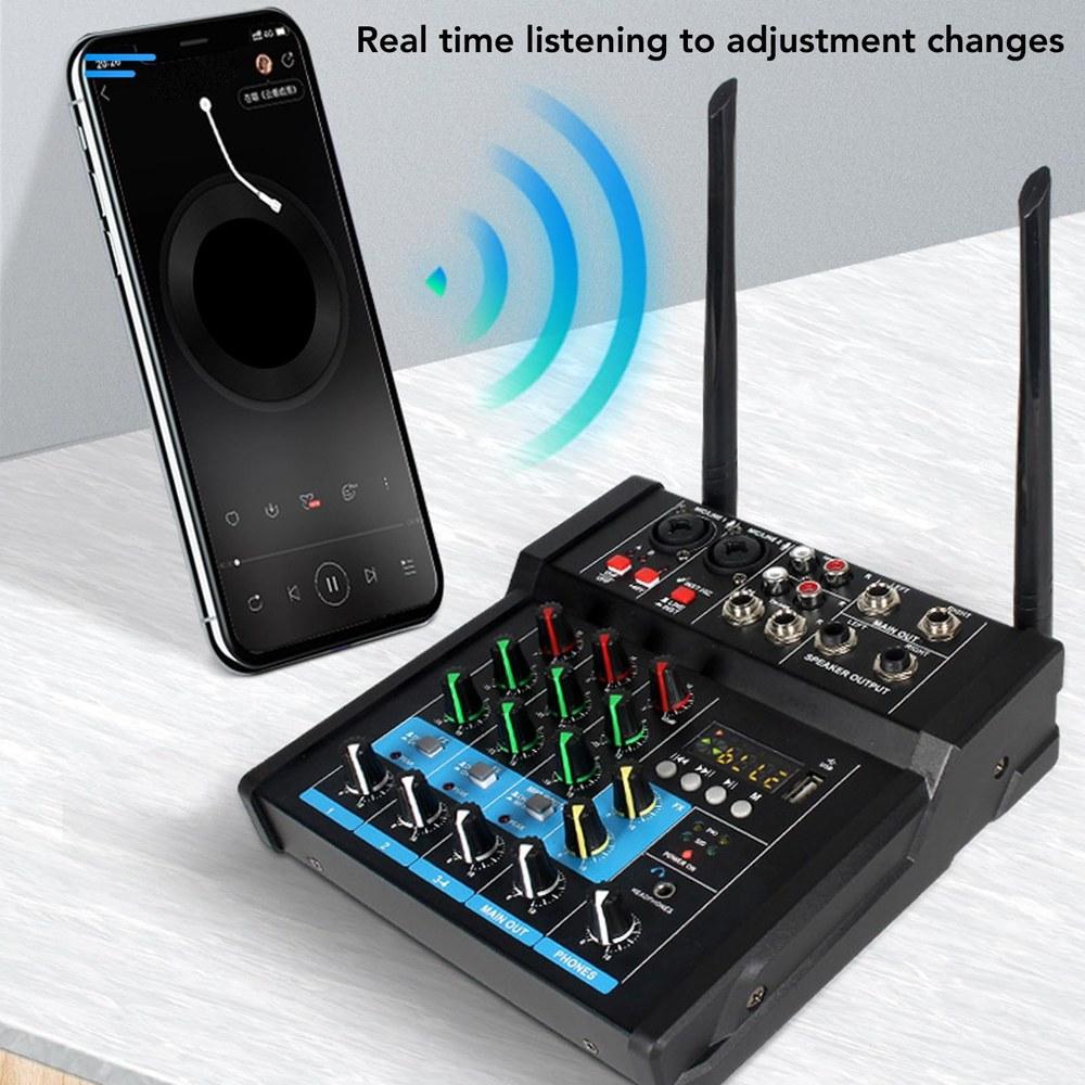 ASHATA Wireless Handheld Microphone Karaoke Mixer System UHF Dynamic 4-Channel Sound Conference Home Karaoke Singing