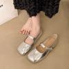Feenhaft sanfte flache Einzel-Schuhe mit flachem Mund für Damen Frühling und Herbst 2025 neu weichsohliger Rock plissiert Oma Doudou Schuhe