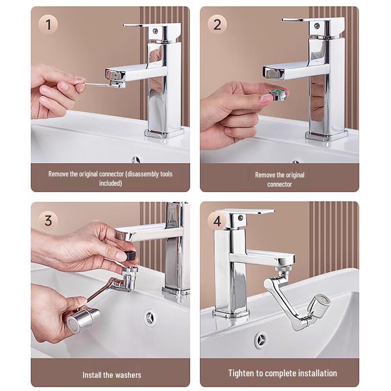 1440° Swivel Faucet Extender with Dual Spray Modes