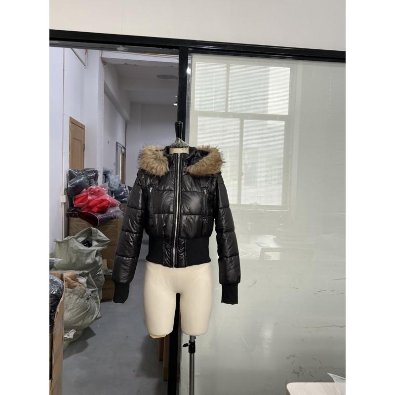 Detachable Sleeve Hooded Puffer Jacket Fall Winter Slim Fit Warm Coat Women