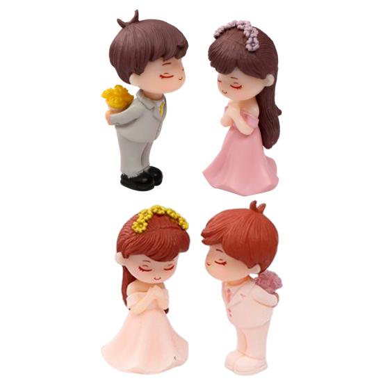 1 Par Encantador Textura Clara Decoración de Boda Amor Dulce Incoloro Adornos Micro Paisaje Hogar Pareja