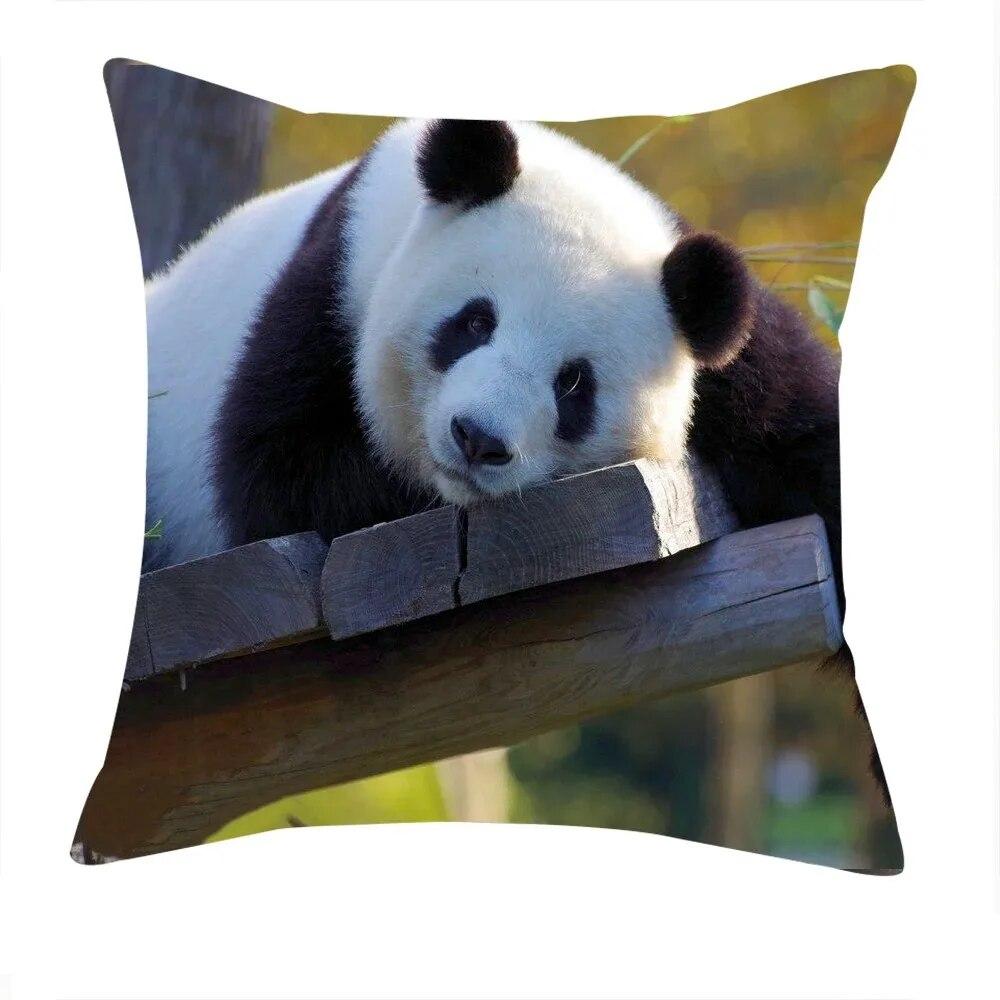 Cute Chinese Panda Print Pillow Case Home Decor Living Room Sofa Bedroom Bedside Cushion Cover 45x45cm