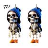Trendy Hoodie Skeleton Ornament 2Pcs Ornaments, 2D Flat Acrylic Pendants, Gothic Lightweight Car Decor Style Hanging Ornaments for