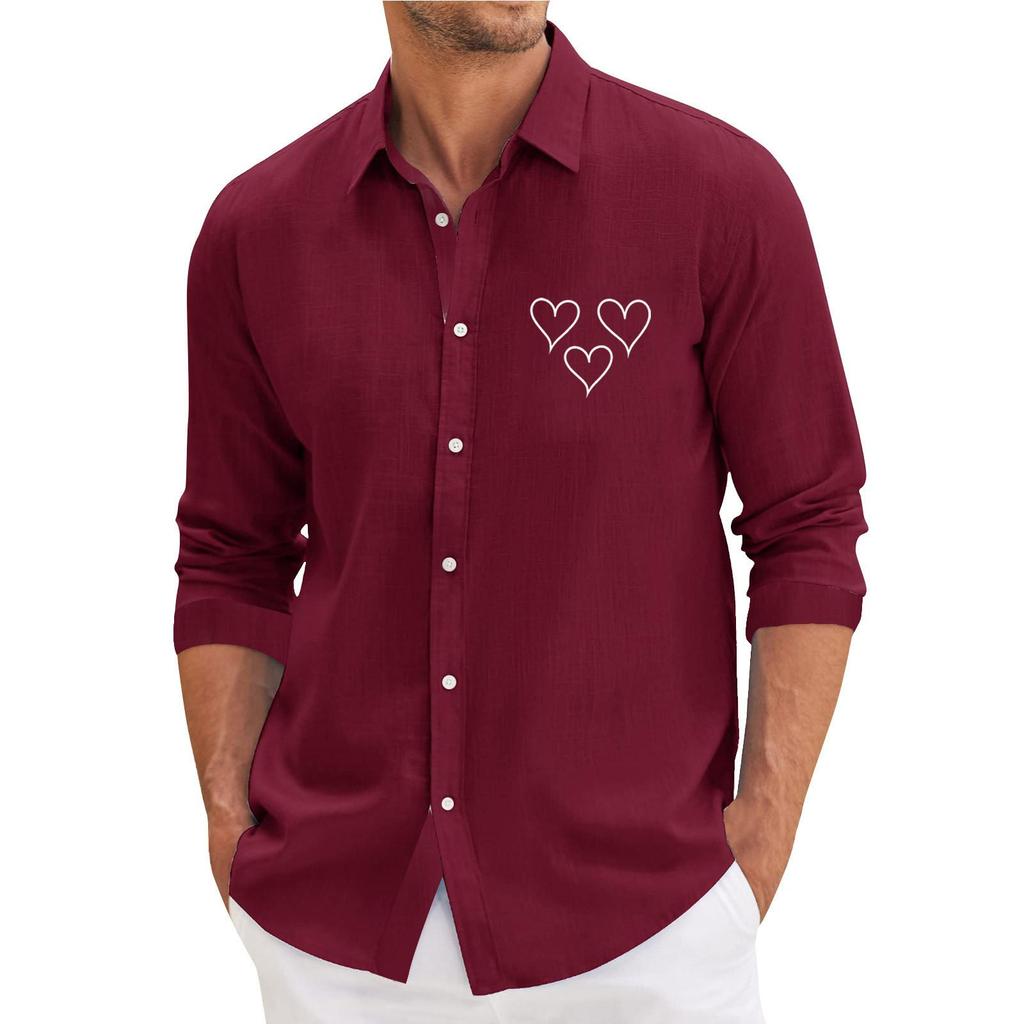 Lässiges, locker sitzendes Langarmhemd für Herren, modisches Revershemd