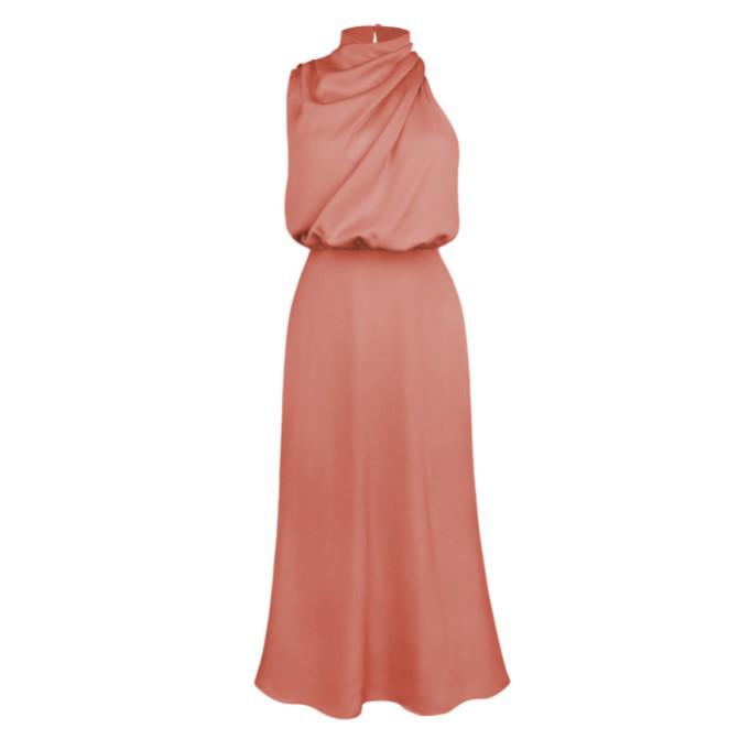 Satin Sleeveless Dress: Elegant European & American Fashion Eveningwear