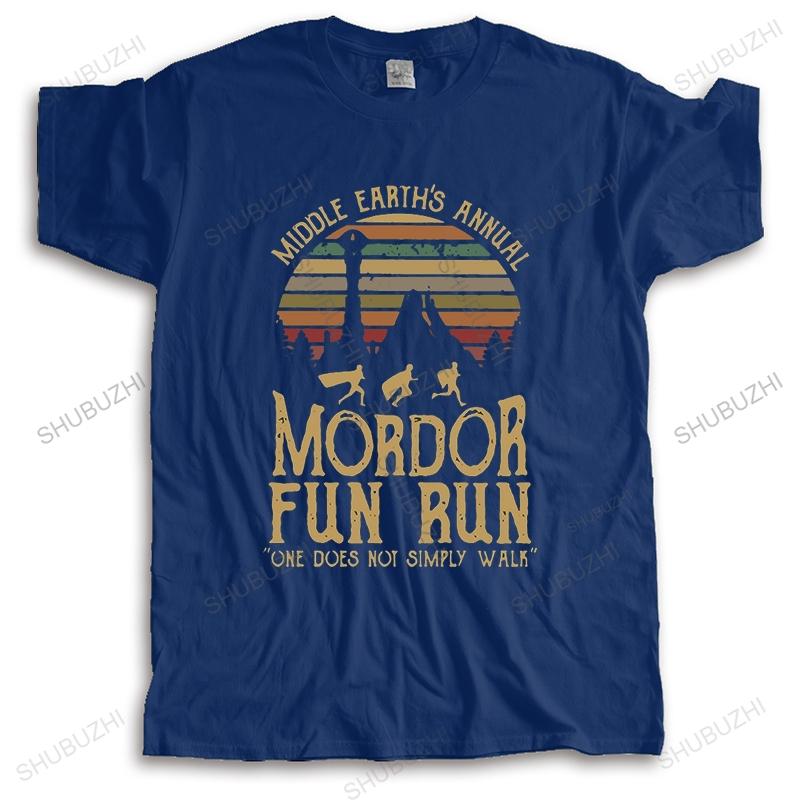 Hot sale men summer brand tshirt cotton t shirt Middle Earths Annual Mordor Fun Run Funny print Mens streetwear Teeshirt