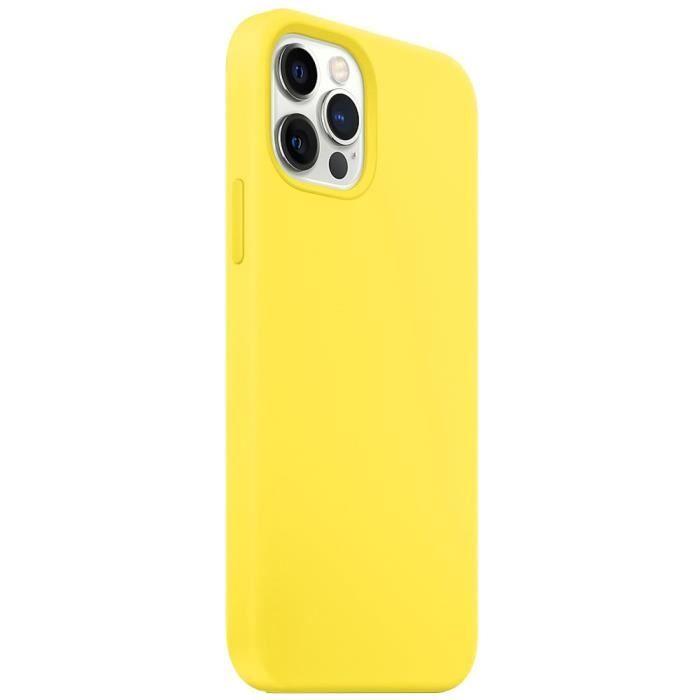 Coque pour iPhone 12 Mini - Premium - Antichoc - Anti-dérapante - Jaune - Souple