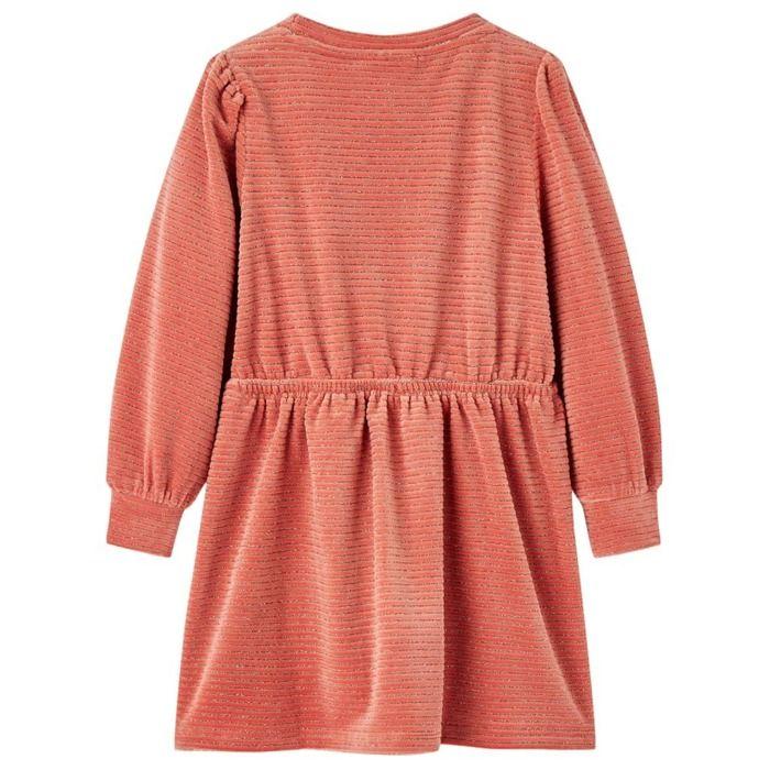 Robe - vidaXL - manches longues - rose moyen - pour filles de 1,5 à 10 ans - confortable et résistante