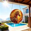 1 Set/83pcs 18.8Cm Acrylic Jigsaw High-Quality Acrylic Sun Catcher Puzzle, Exquisite Wild Horse And Autumn Leaf Floral Pattern Window Hanging Decorati