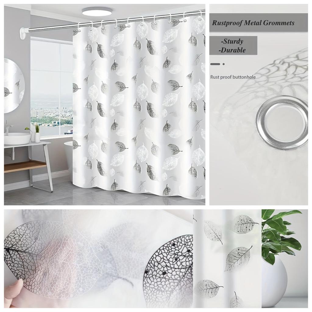 Clear Shower Curtain Liner PEVA Waterproof Anti-mold Bath Curtain with Hooks Heavy Duty Luxury Soft Bathroom Curtain