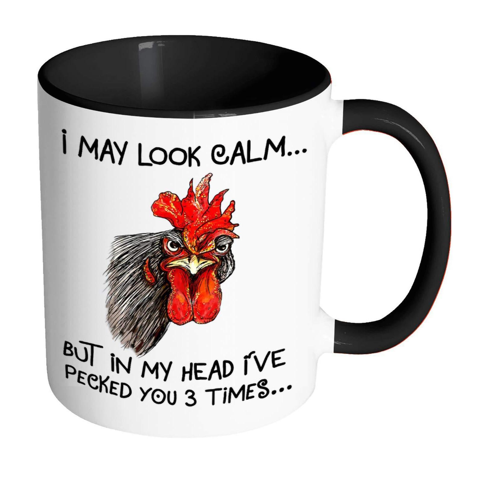 

Керамическая кофейная кружка, чашка для чая с изображением петуха, курицы и индейки. Я могу выглядеть спокойным кружка 301-400ml